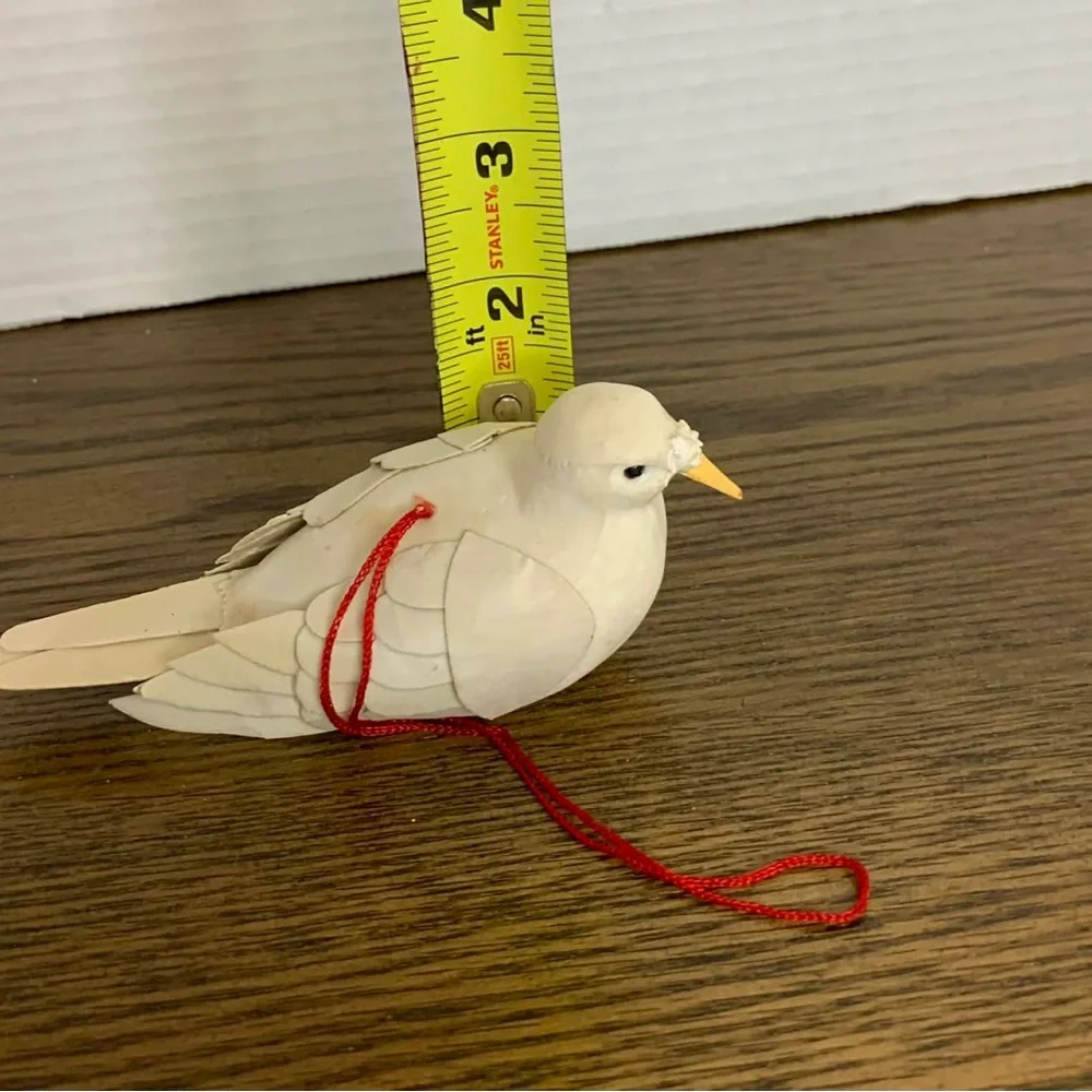 Cream Bird Ornament for Christmas